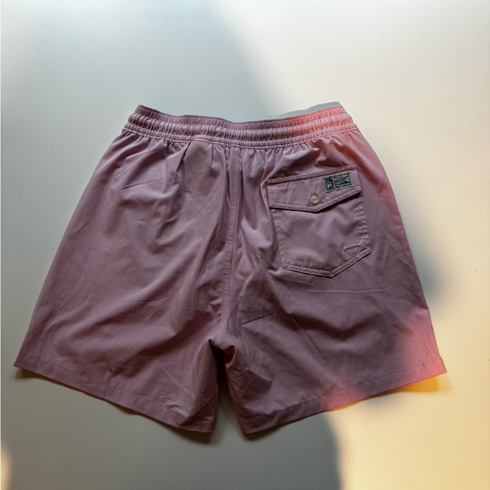 Ralph Lauren Pink and Blue Polo Swim Shorts - Picture 3 of 3